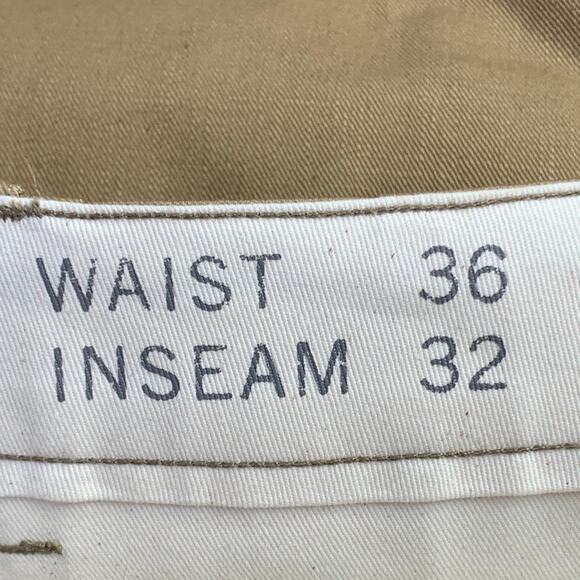 36 Camel Cotton Selvedge Twill Straight Button Fly Chino Casual Pants - Picture 5 of 6